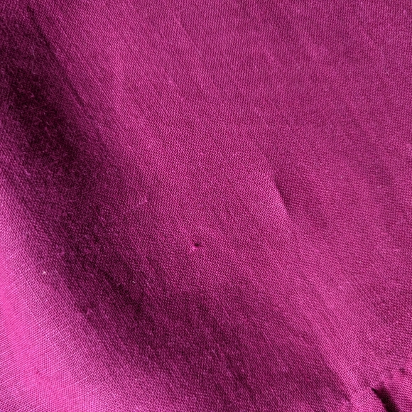 Chico's Magenta Pink Ruffle Sleeve Linen Roll Midi Dress - Picture 14 of 15